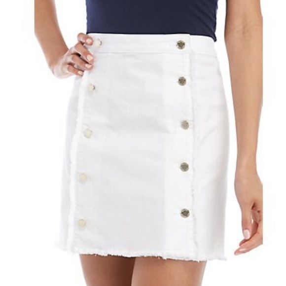 white frayed skirt
